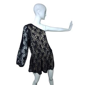 Women's Bisou Bisou Women's size XL Lace Whimsigoth Witchy One Shoulder‎ Dress
